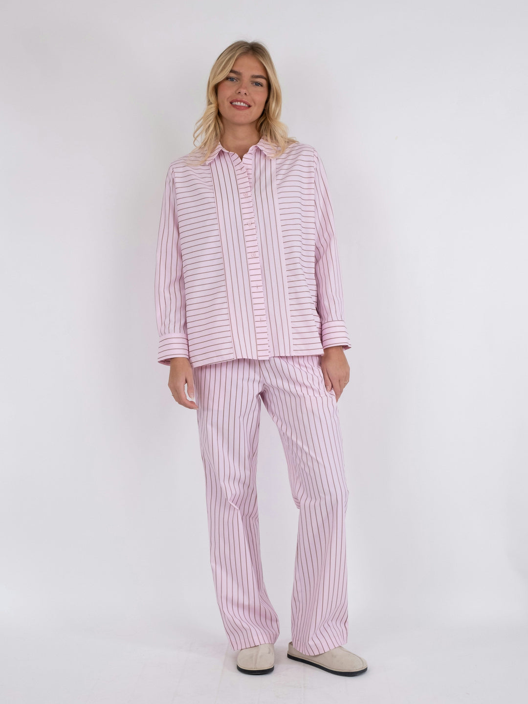 Neo Noir - Gili Multi Stripe Shirt - Light Pink