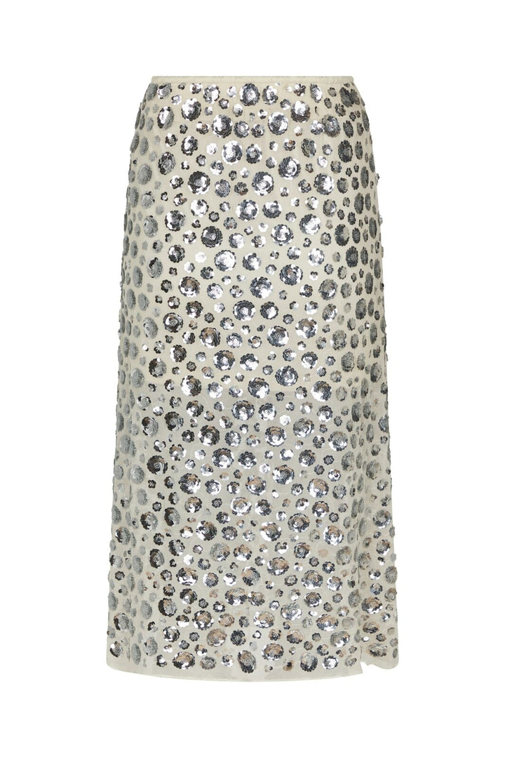 Neo Noir - Gilla Flower Sequins Skirt 167537 - 122 - Creme