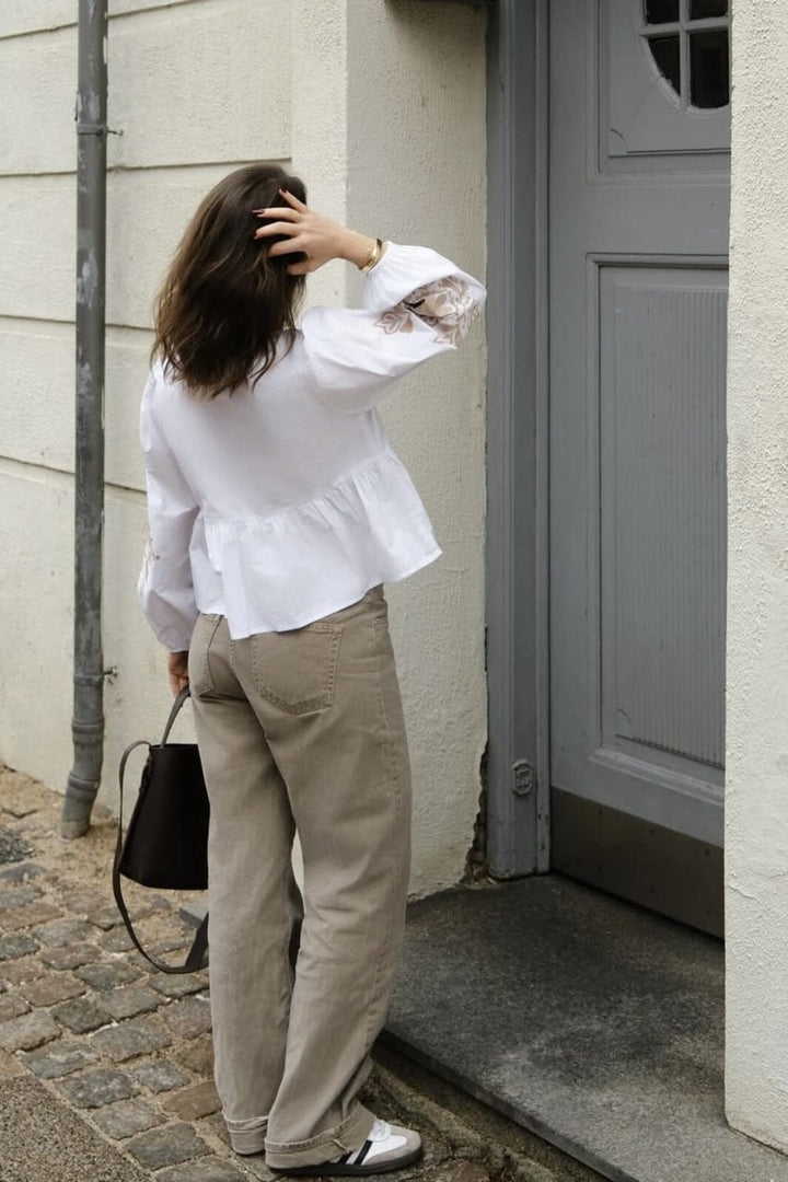 Neo Noir - Ginia Emb Blouse 164393 - 121 - Off White Bluser 