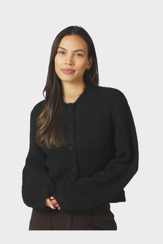 Neo Noir - Gio Fluffy Knit Cardigan 168524 - 100 - Black