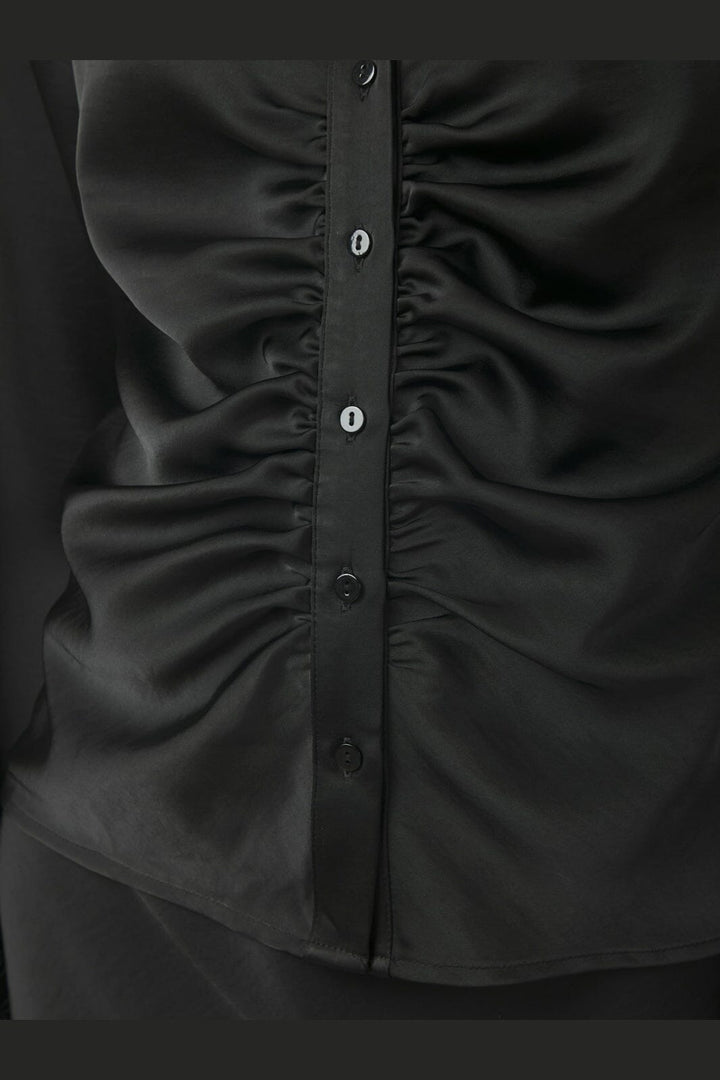 Neo Noir - Giovah Lace Sateen Shirt 171221 - 100 - Black