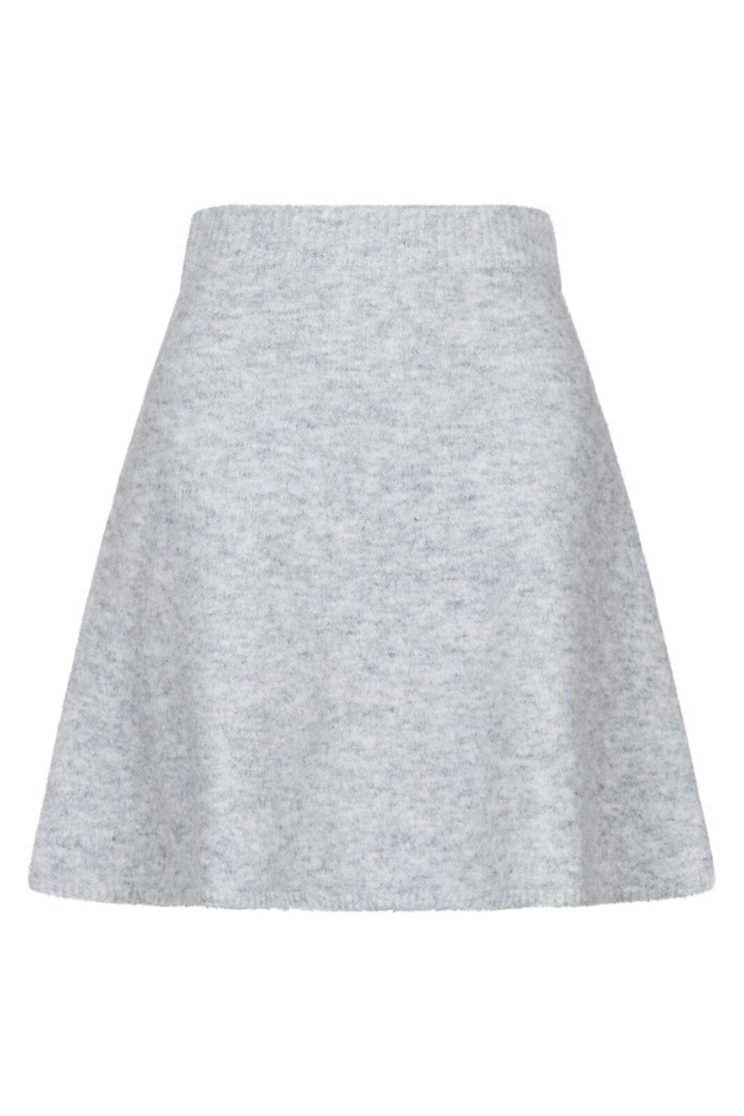 Neo Noir - Gisa Knit Skirt - Light Grey Melange Nederdele 
