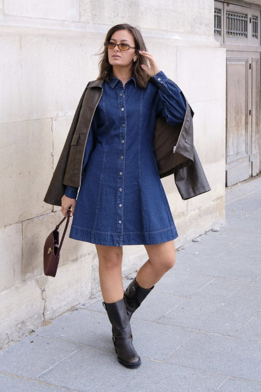 Neo Noir - Hanne Denim Dress - Dark Blue