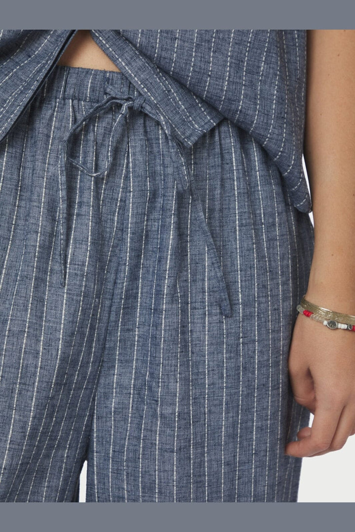 Neo Noir - Heifa Emb Stripe Pants 168372 - 140 - Blue