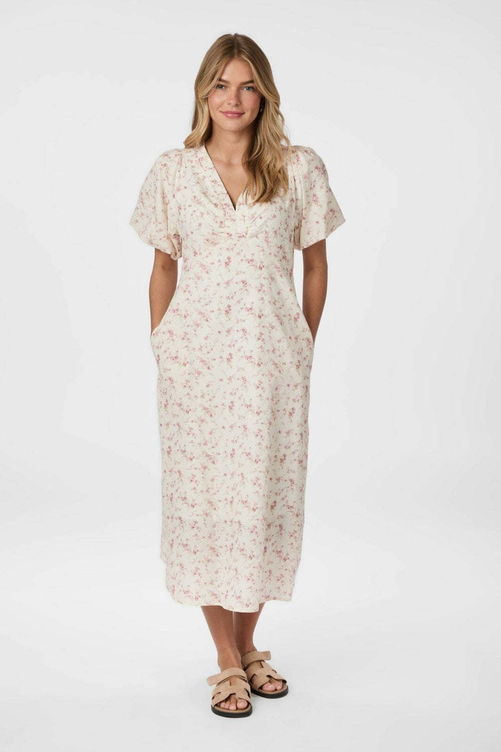 Neo Noir - Illana Print Dress 165994 - 630 - Dusty Rose