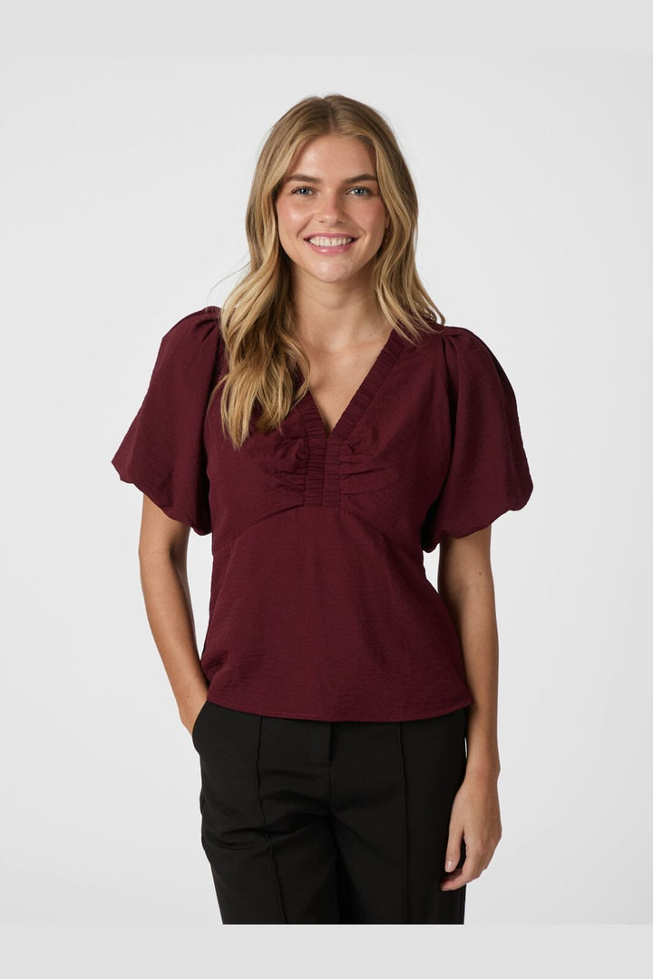 Neo Noir - Irina Structure Blouse 165910 - 682 - Wine