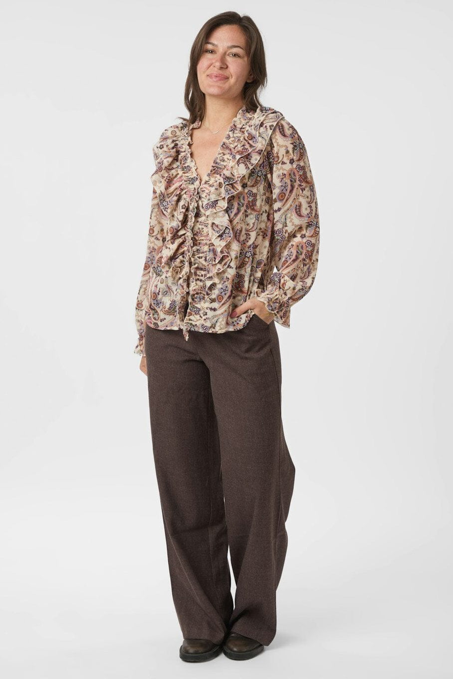 Neo Noir - Ivey Art Paisely Blouse 166688 - 122 - Creme