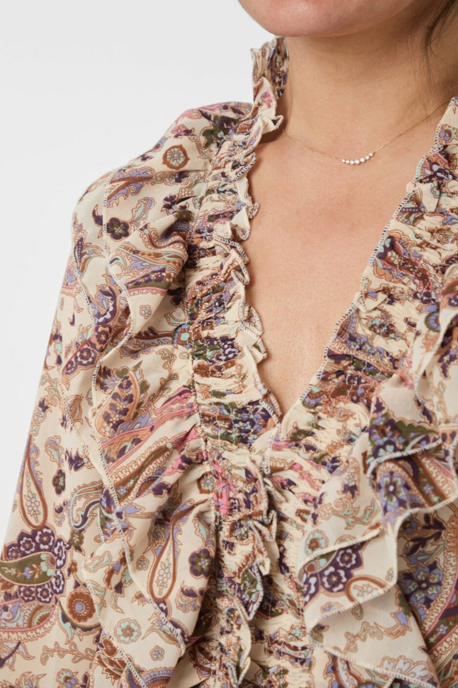 Neo Noir - Ivey Art Paisely Blouse 166688 - 122 - Creme