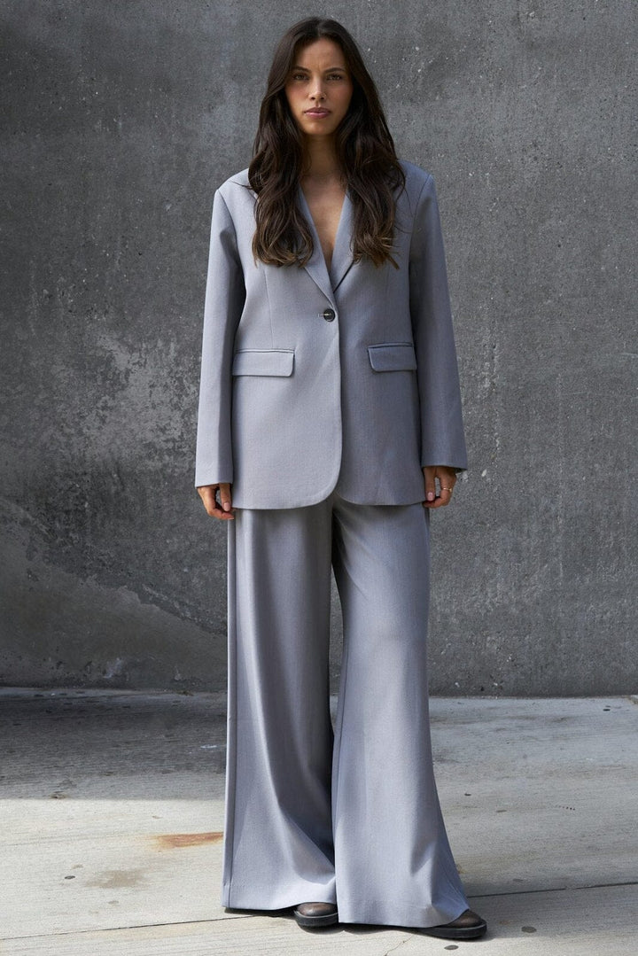 Neo Noir - Janel Structure Pants 169941 - 133 - Grey Melange Bukser 