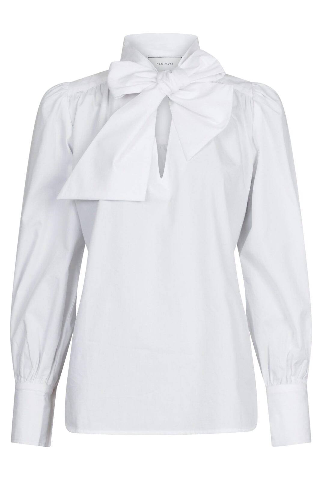 Neo Noir - Jaz Bow C Poplin Blouse - White Skjorter 