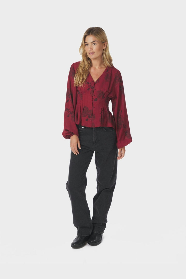 Neo Noir - Jellima Rose Blouse 167238 - 321 - Dark Red