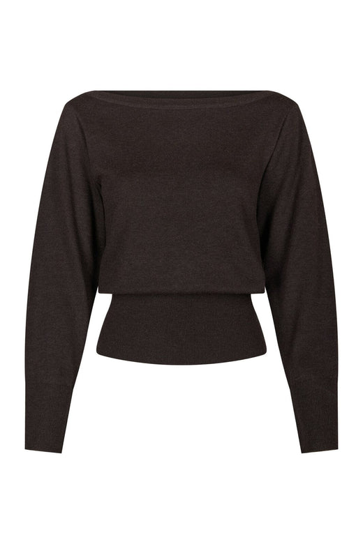 Neo Noir - Jessen Knit Blouse 169621 - 205 - Brown Melange