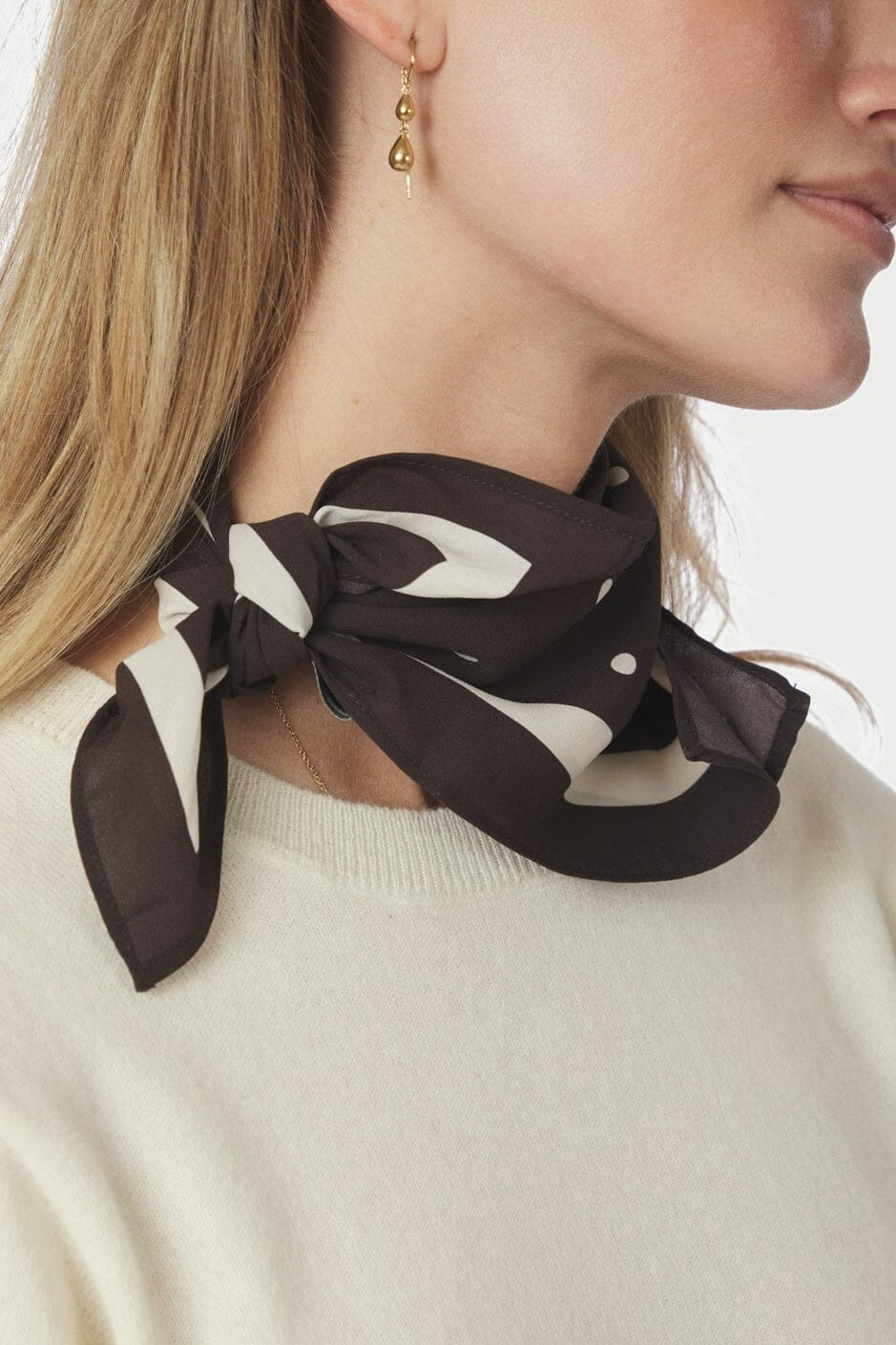 Neo Noir - Judy Dot Scarf 168236 - 676 - Dark Brown