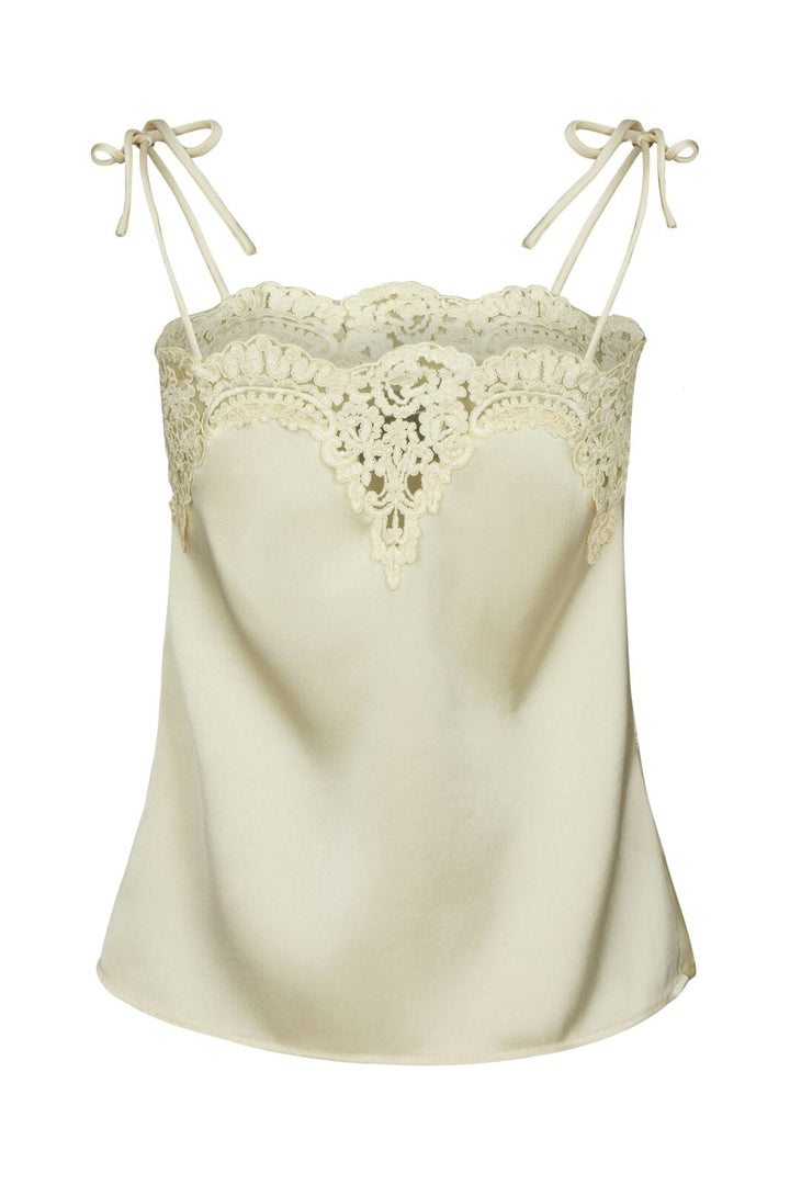 Neo Noir - Kaela Heavy Sateen Lace Top 168290 - 191 - Light Yellow