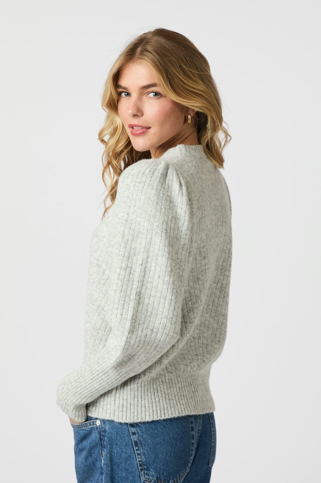 Neo Noir - Kelsey Knit Blouse 164539 - 103 - Light Grey Melange