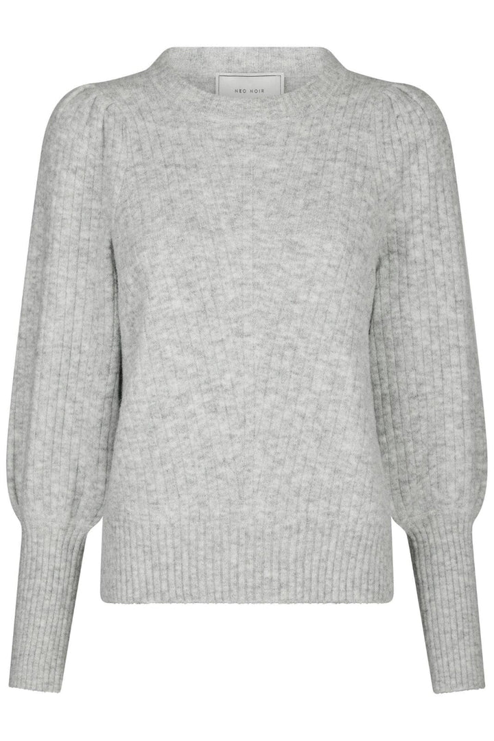 Neo Noir - Kelsey Knit Blouse 164539 - 103 - Light Grey Melange