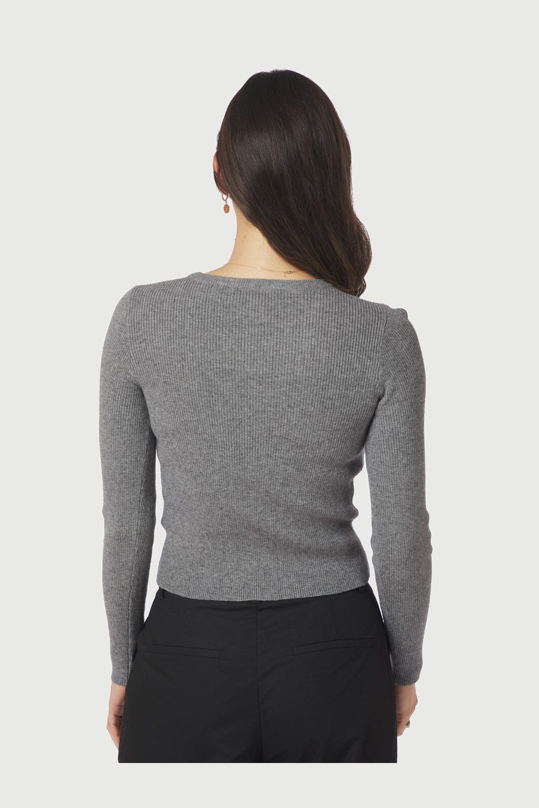 Neo Noir - Kirrera Knit Blouse 166614 - 107 - Dark Grey Melange