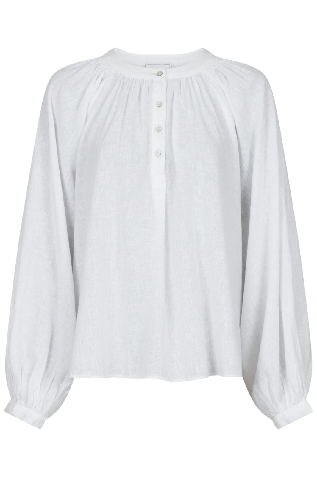 Neo Noir - Kirsty Solid Blouse - White Bluser 