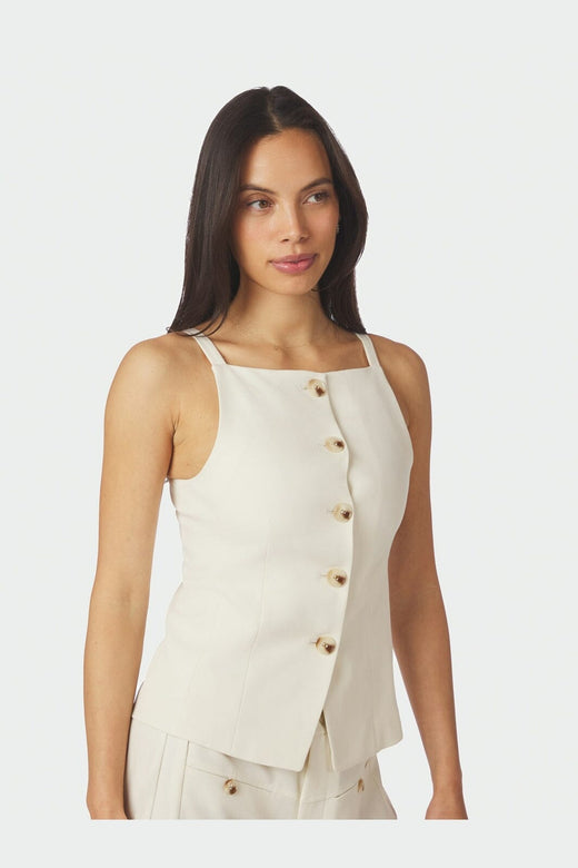 Neo Noir - Kylie Structure Waistcoat 161620 - 121 - Off White