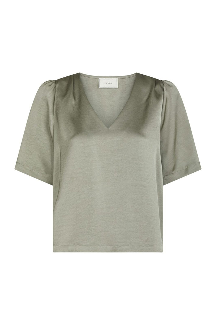 Neo Noir - Largo Heavy Sateen Blouse 160108 - 627 - Smoke Green