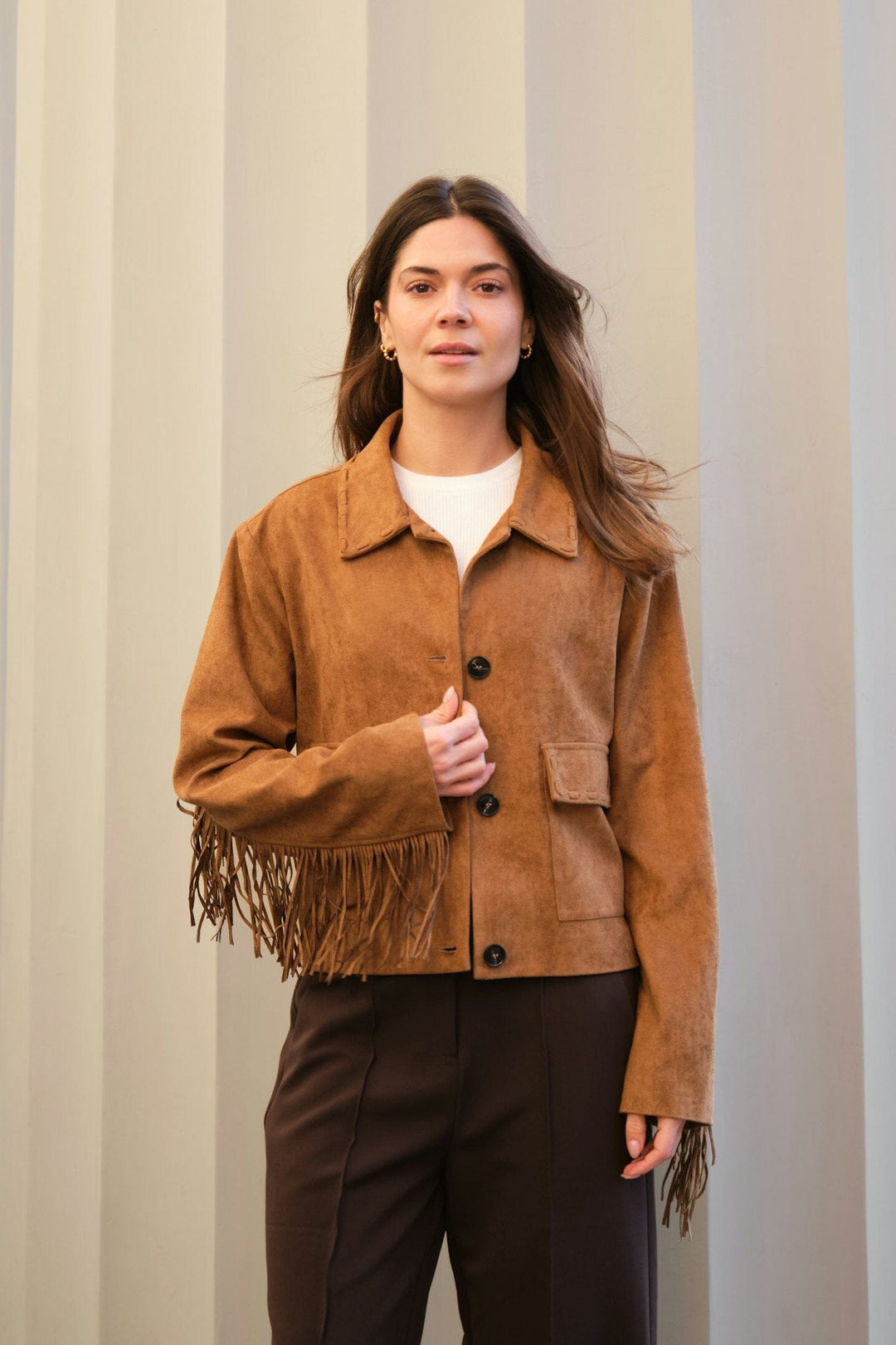 Neo Noir - Lauron Faux Suede Jacket 165915 - 604 - Cognac Jakker 