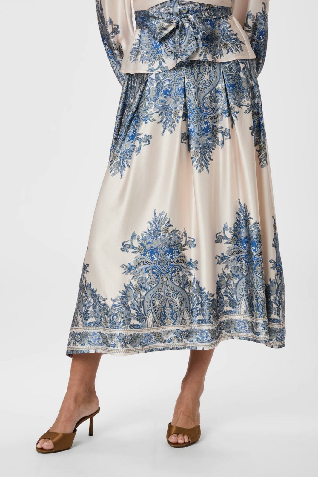Neo Noir - Lenni Paisley Border Skirt 166205 - 348 - Ash Blue