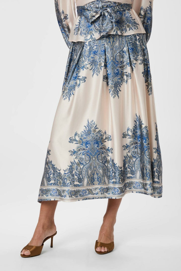 Neo Noir - Lenni Paisley Border Skirt 166205 - 348 - Ash Blue