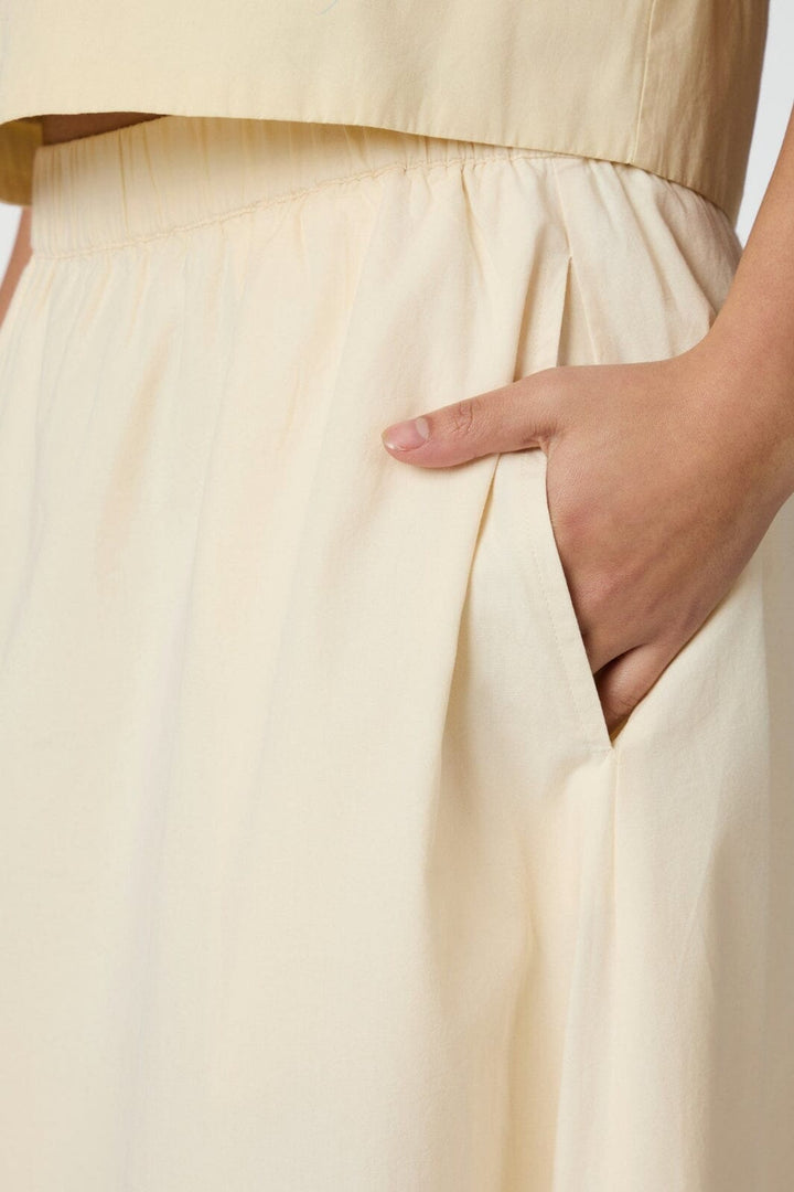 Neo Noir - Link C Poplin Skirt - Light Yellow