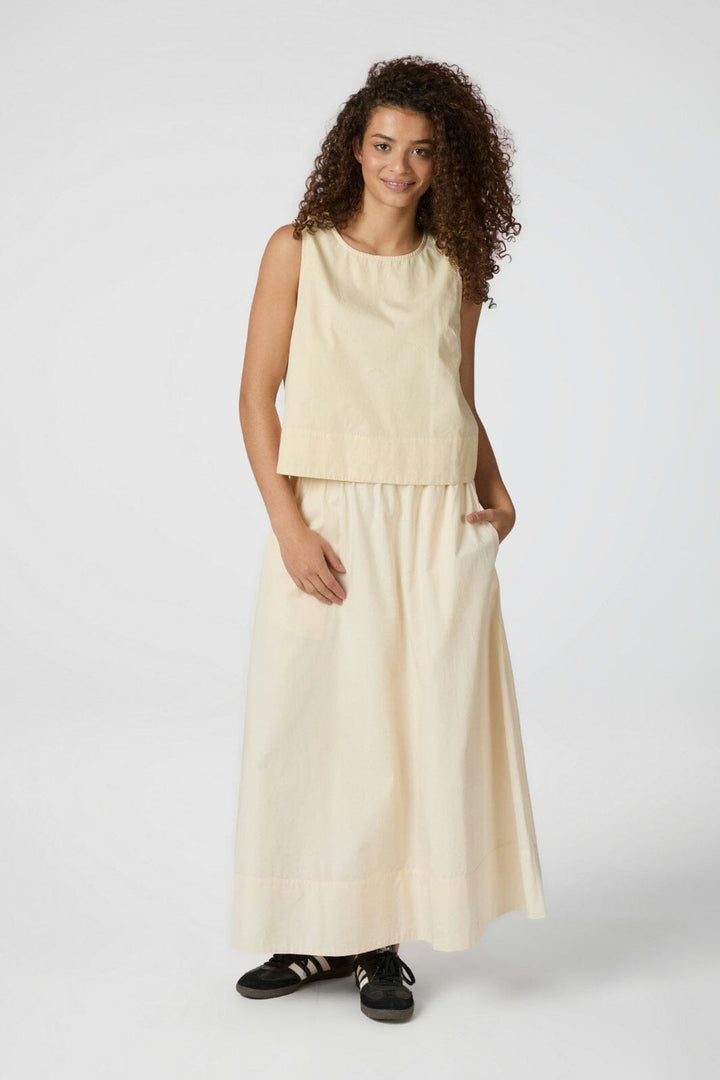 Neo Noir - Link C Poplin Skirt - Light Yellow
