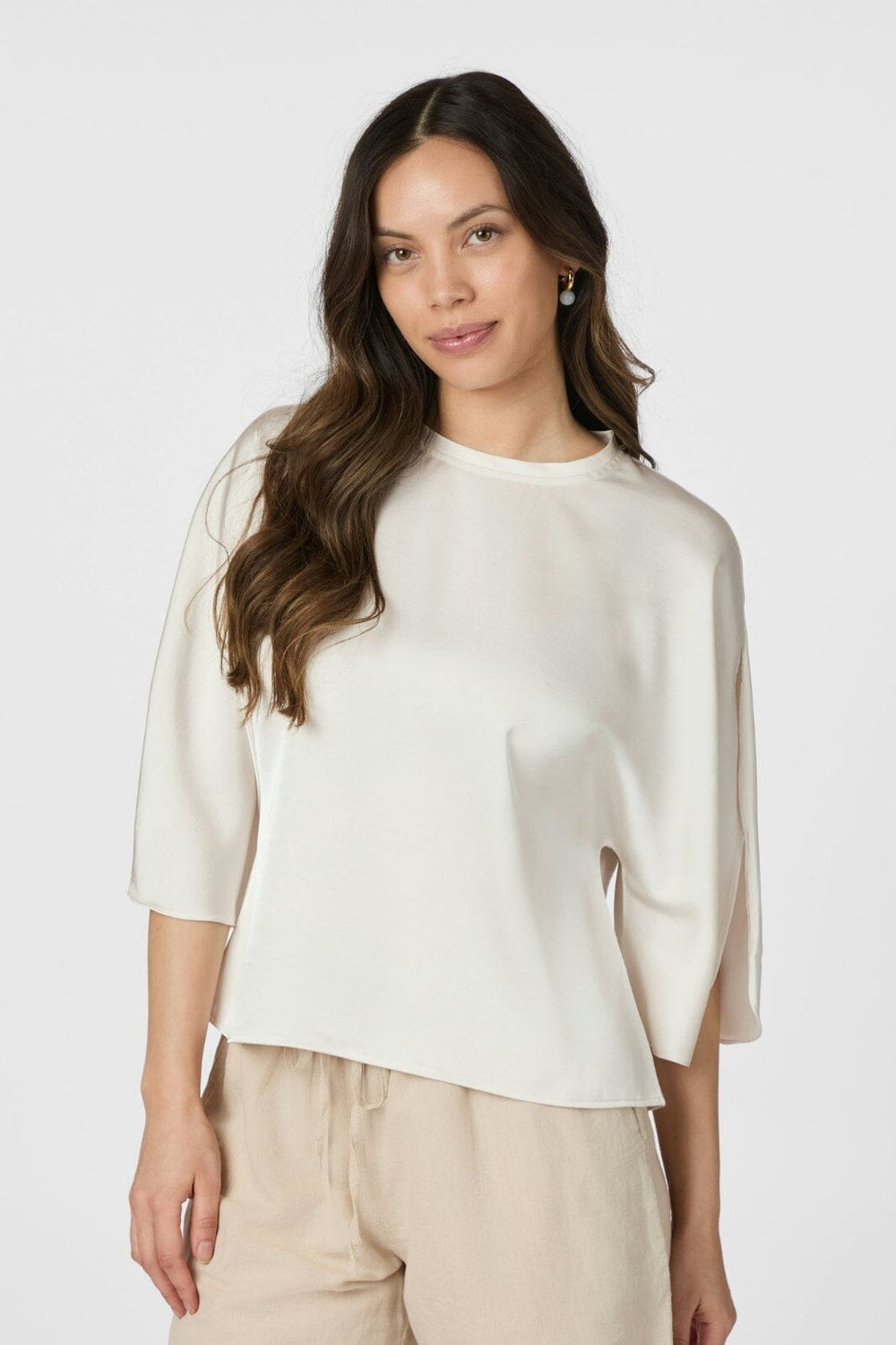 Neo Noir - Liora Heavy Sateen Blouse 165567 - 621 - Pearl