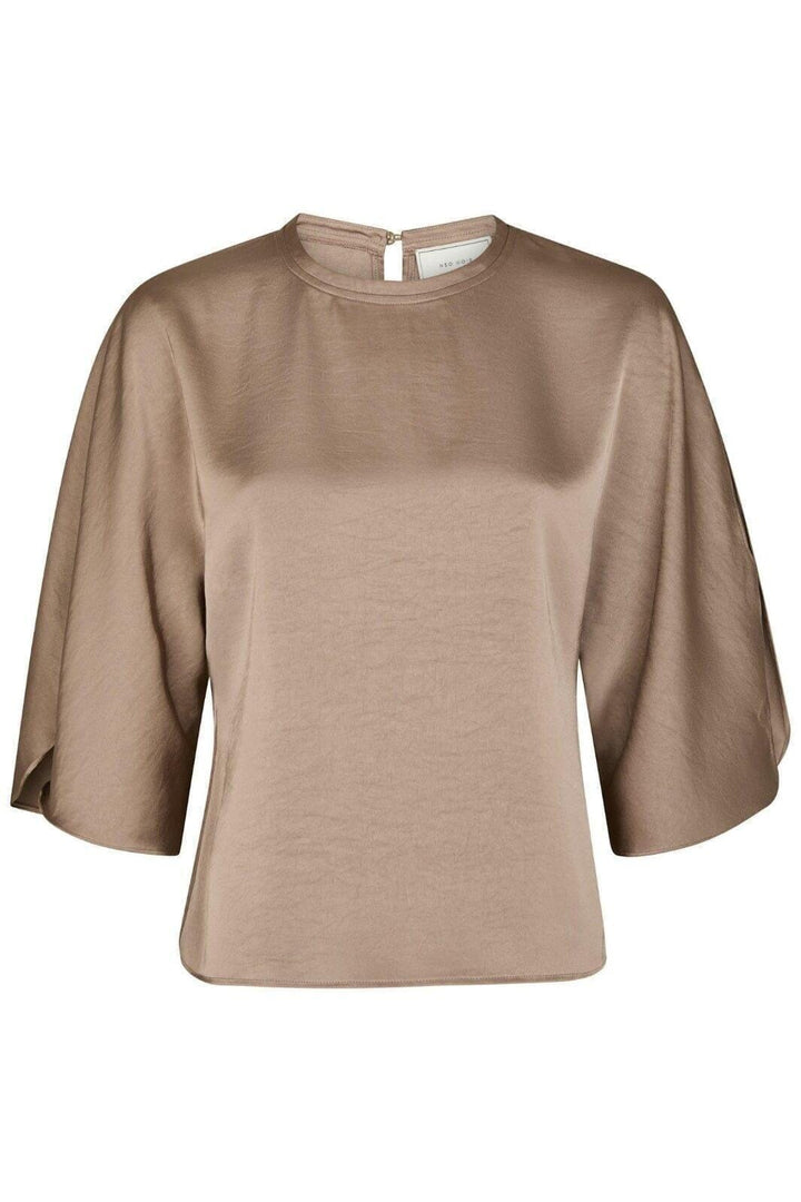 Neo Noir - Liora Heavy Sateen Blouse 165567 - 811 - Dark Taupe