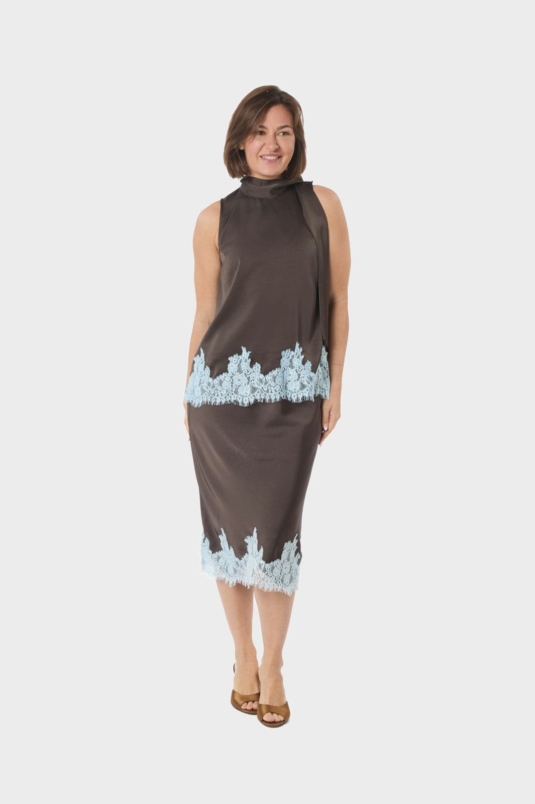 Neo Noir - Lorenz Lace Top 167826 - 676 - Dark Brown