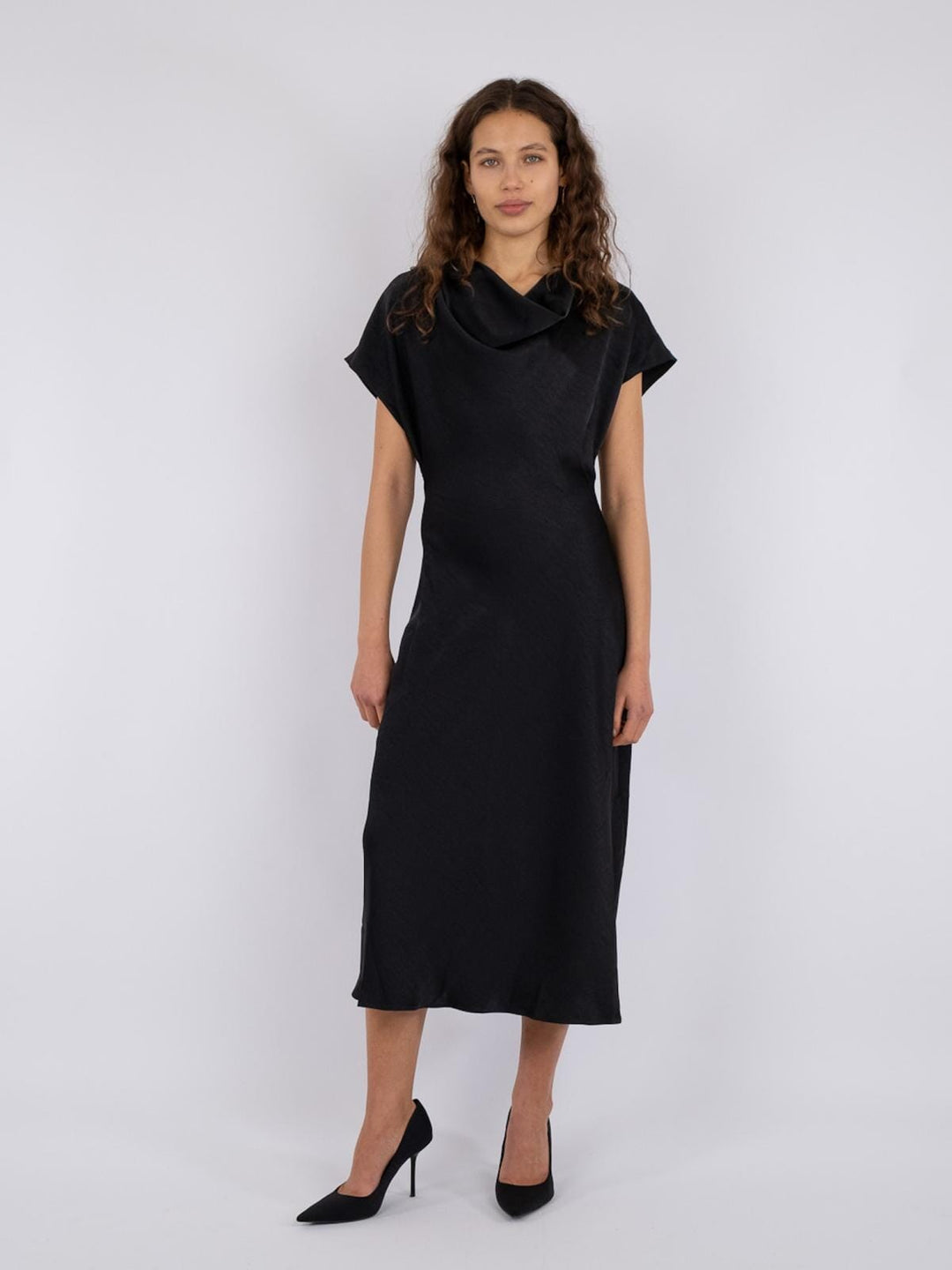 Neo Noir - Lucinda Heavy Sateen Dress - Black Kjoler 