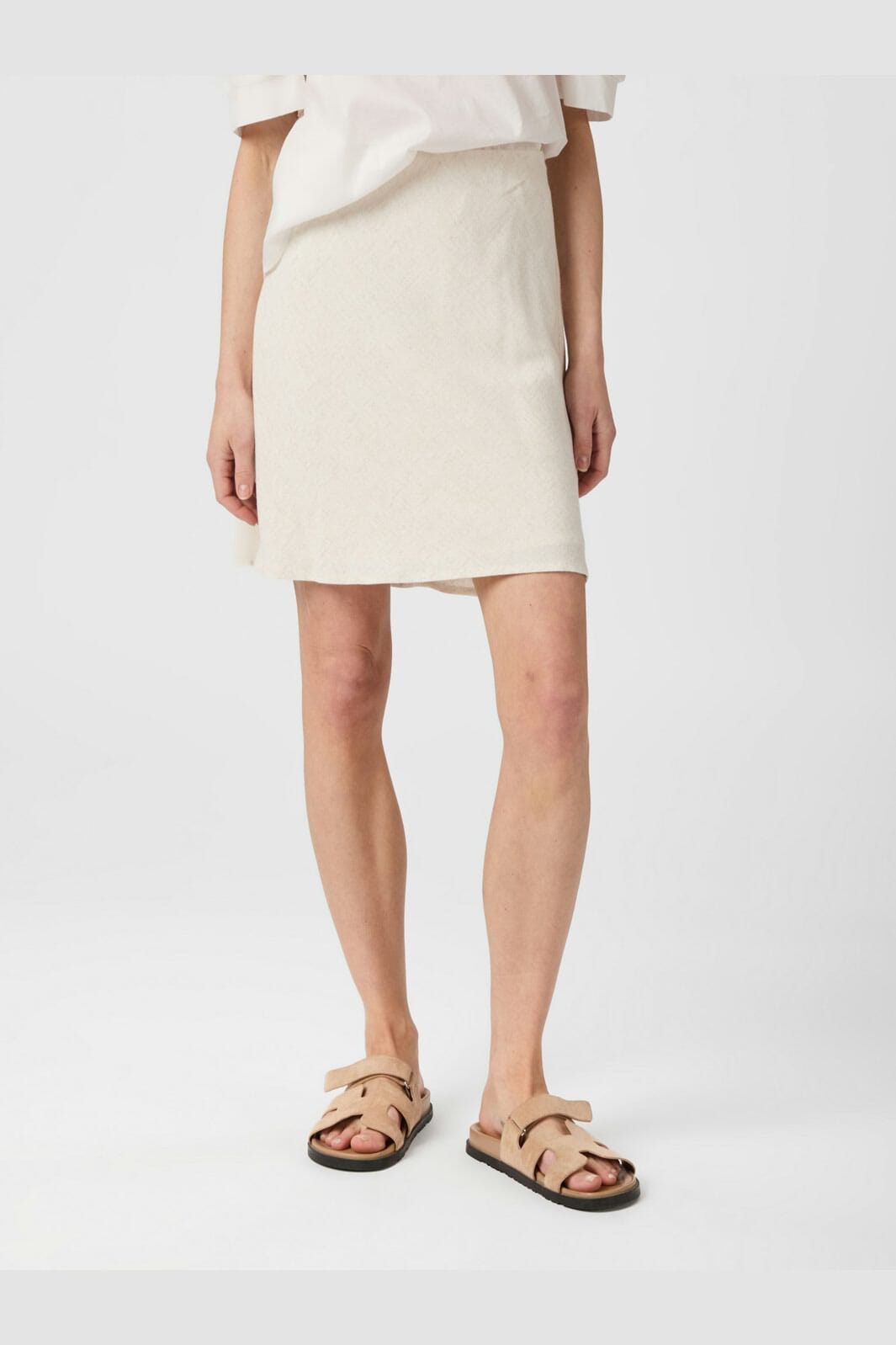Neo Noir - Lunna Linen Skirt 164827 - 815 - Natural