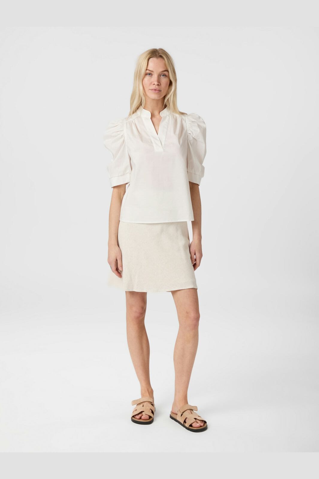 Neo Noir - Lunna Linen Skirt 164827 - 815 - Natural