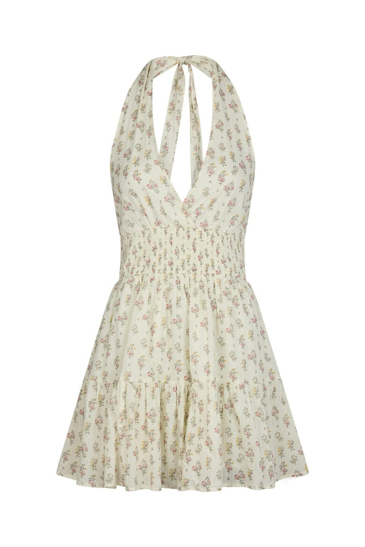 Neo Noir - Magda Fine Print Dress 165345 - 122 - Creme