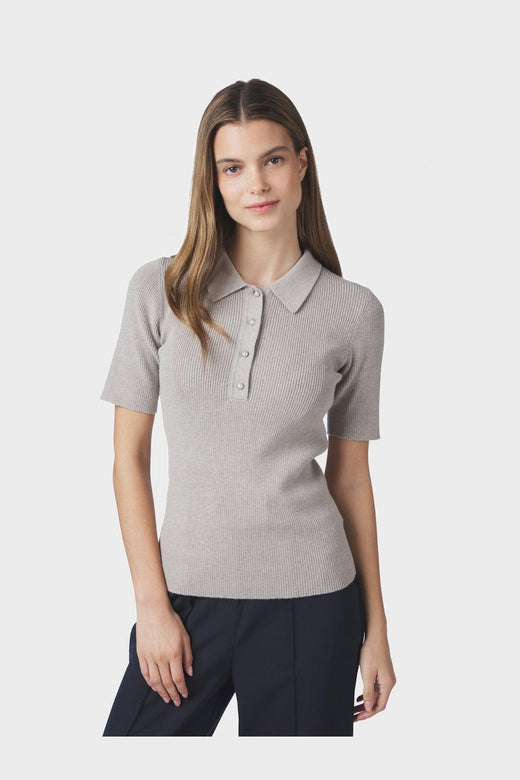Neo Noir - Manama Knit Blouse 165073 - 189 - Warm Grey