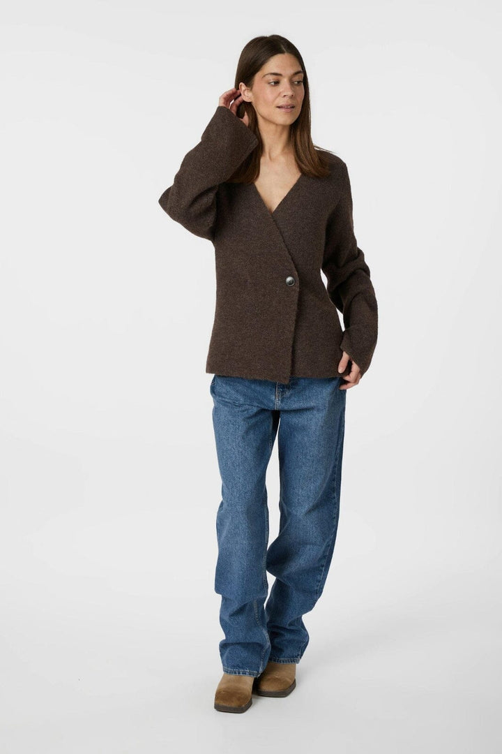 Neo Noir - Marie Louise Knit Cardigan 162031 - 205 - Brown Melange