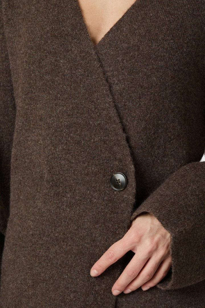 Neo Noir - Marie Louise Knit Cardigan 162031 - 205 - Brown Melange