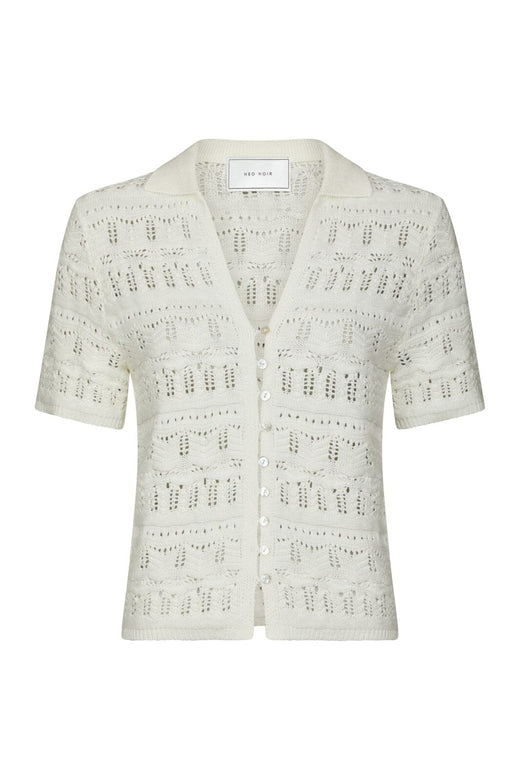 Neo Noir - Marisini Stitch Polo Knit Top 165940 - 121 - Off White