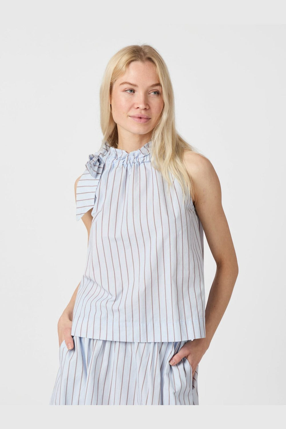 Neo Noir - Maula Stripe Top 165147 - 145 - Light Blue