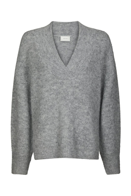 Neo Noir - Melli Fluffy Knit Blouse 167715 - 133 - Grey Melange