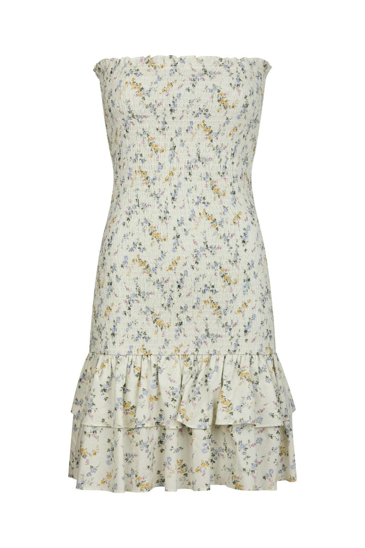 Neo Noir - Mikka Smock Print Dress 164929 - 122 - Creme