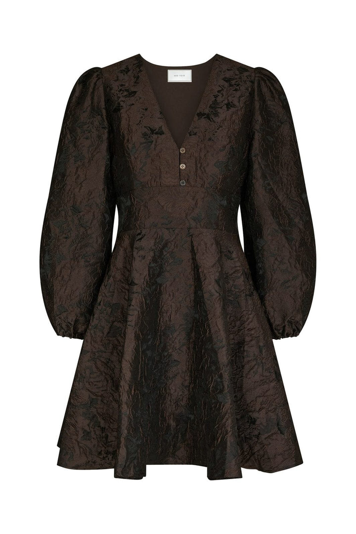 Neo Noir - Milly Brocade Dress 167188 - 676 - Dark Brown