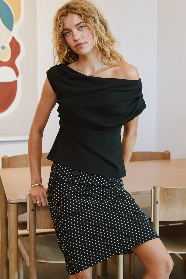 Neo Noir - Mindie Mini Dot Skirt 170111 - 100 - Black Nederdele 