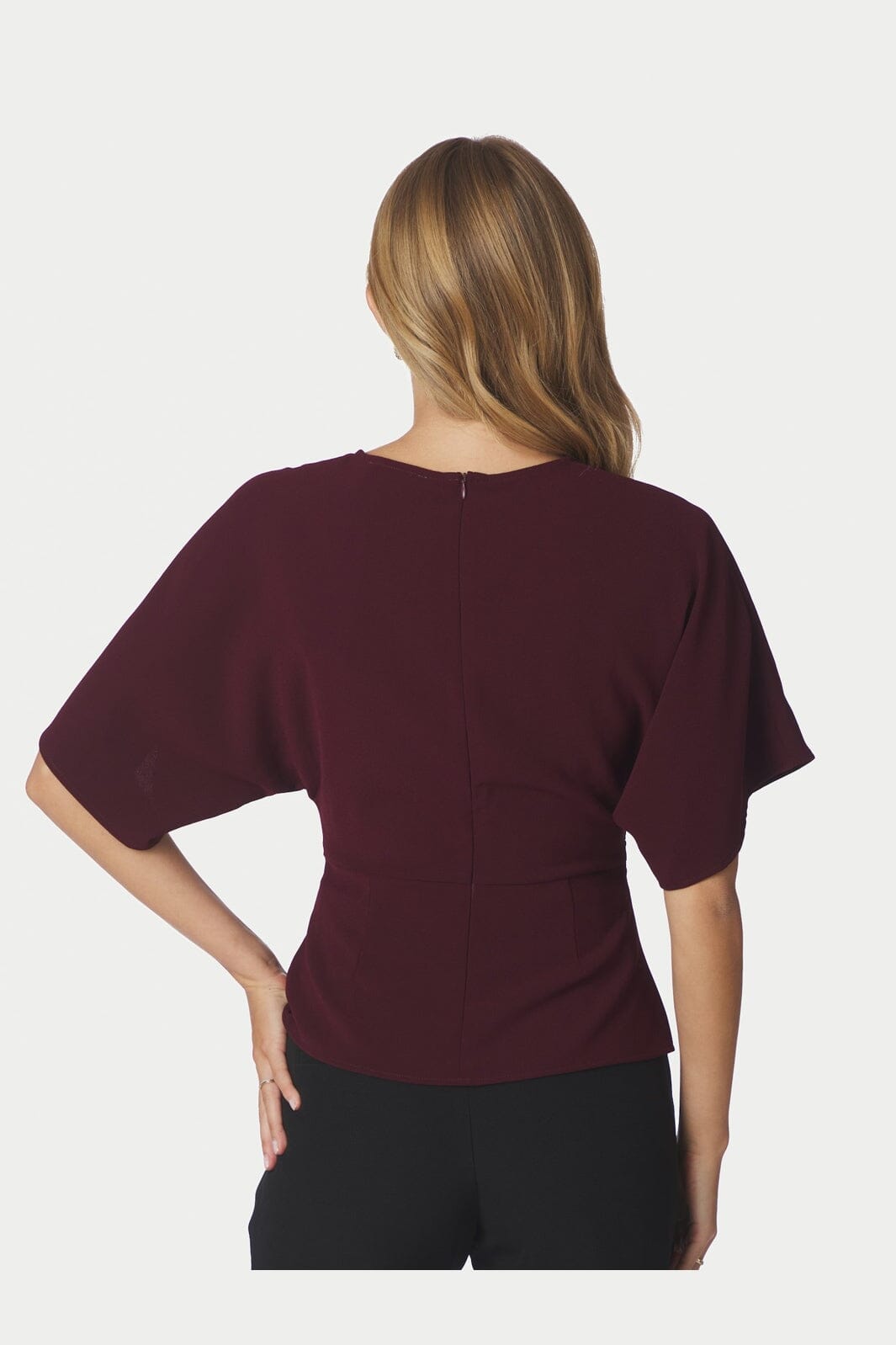 Neo Noir - Miriel Drape Blouse 170119 - 182 - Plum