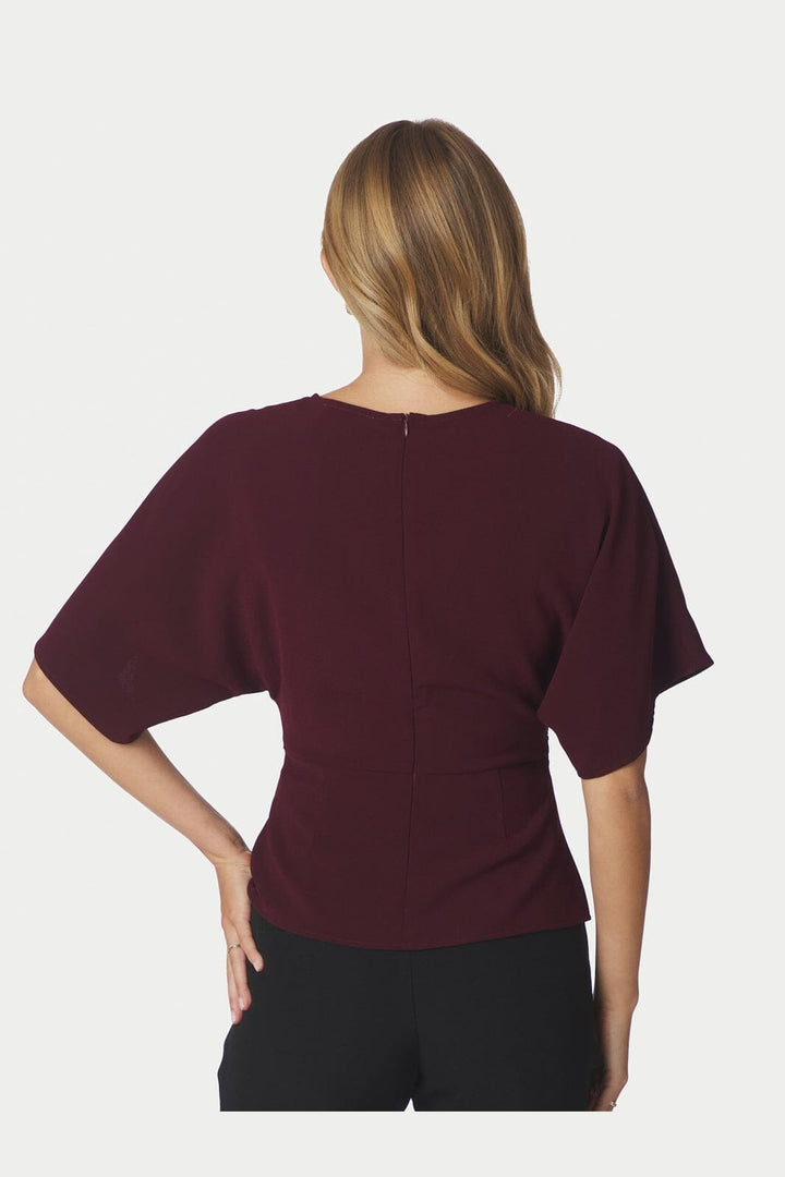 Neo Noir - Miriel Drape Blouse 170119 - 182 - Plum