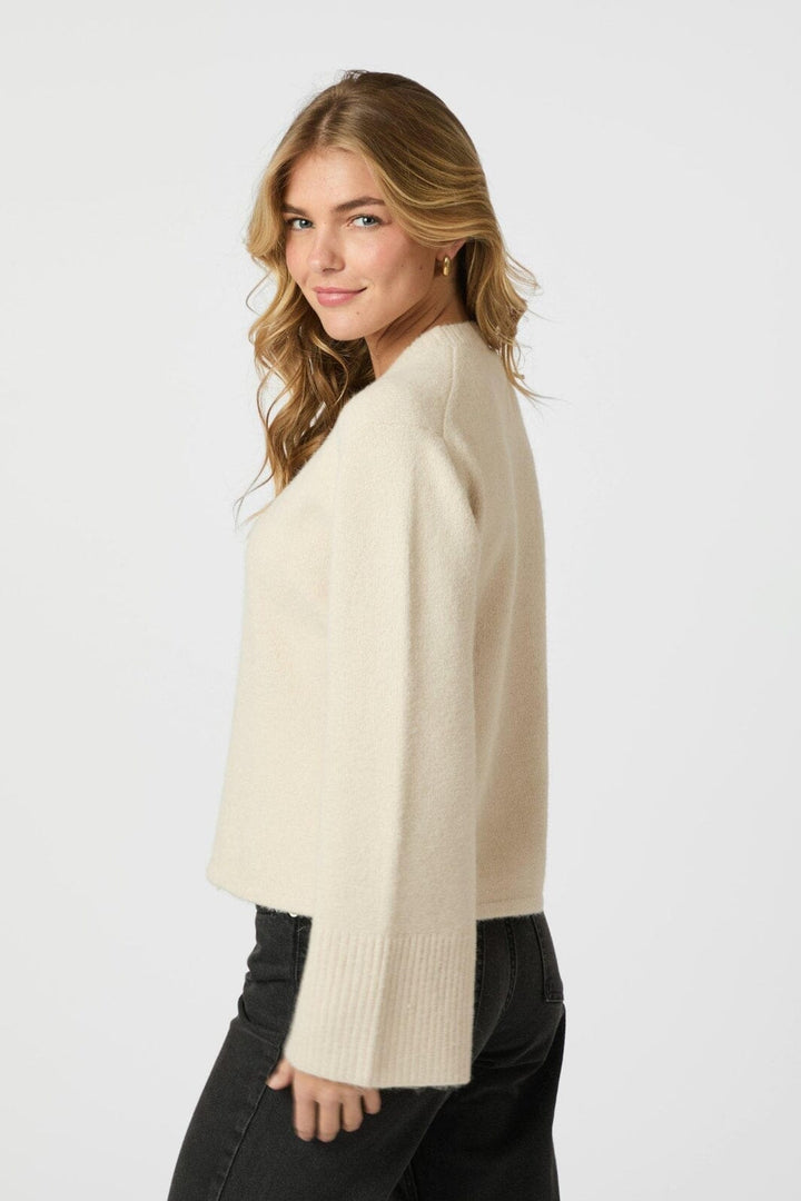 Neo Noir - Mixie Knit Cardigan 164837 - 124 - Ivory
