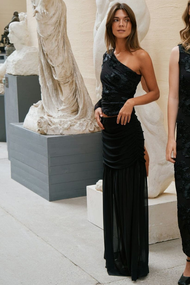 Neo Noir - Mori Layered Skirt 166934 - 100 - Black Nederdele 