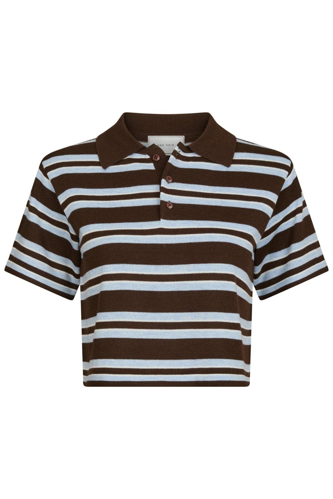 Neo Noir - Mulann Polo Knit Blouse 165966 - 676 - Dark Brown